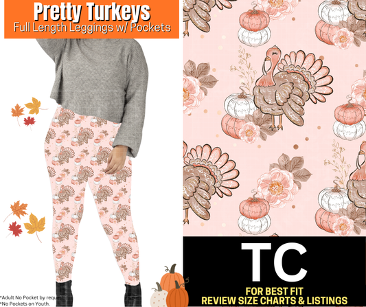 Pretty Turkeys Full Length Leggings w/ Pockets