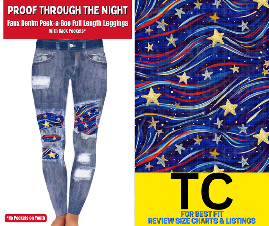 Proof Through The Night Faux Denim Full Length Peekaboo Leggings
