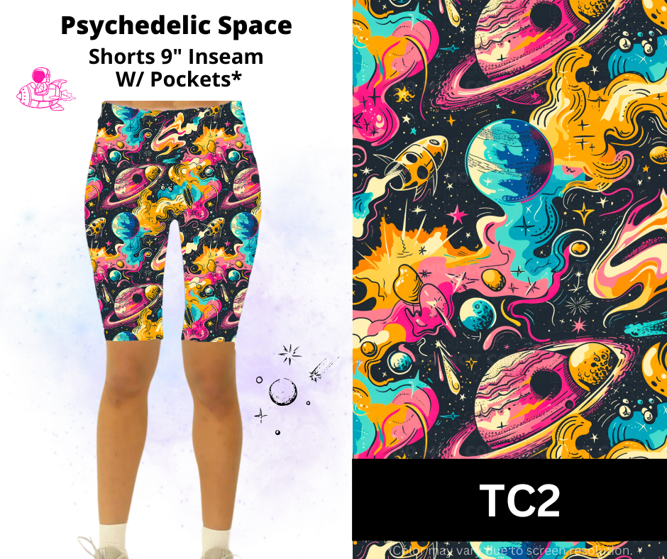 Psychedelic Space Shorts w/ Pockets