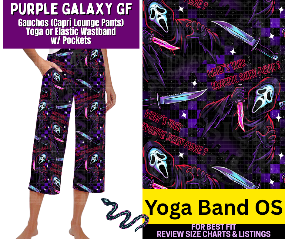 Purple Galaxy GF Capri Gauchos