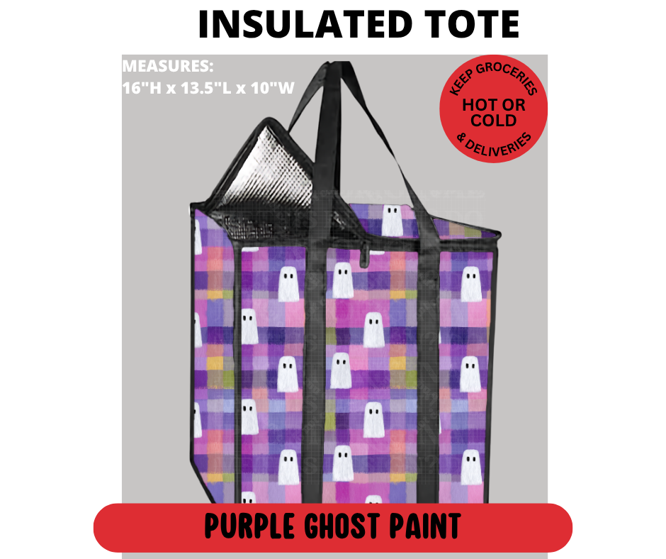 Purple Ghost Paint Insulated Tote