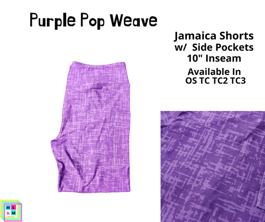 Neon Pop Weave Purple 10" Jamaica Shorts