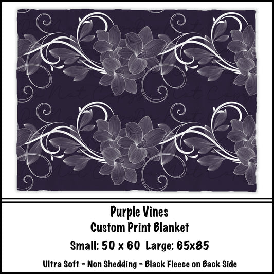 Purple Vines Fleece Blanket - preorder closes 8/7 eta 8-10 weeks
