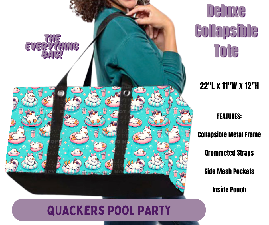Quackers Pool Party Collapsible Tote