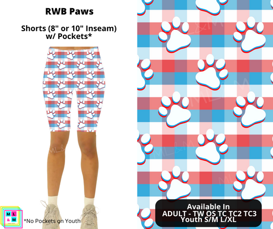 RWB Paws Shorts w/ Pockets