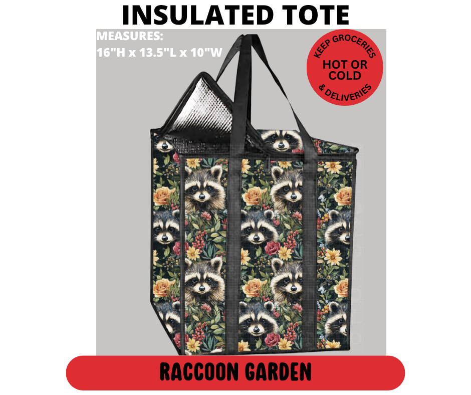 Raccoon Garden Insulated Tote