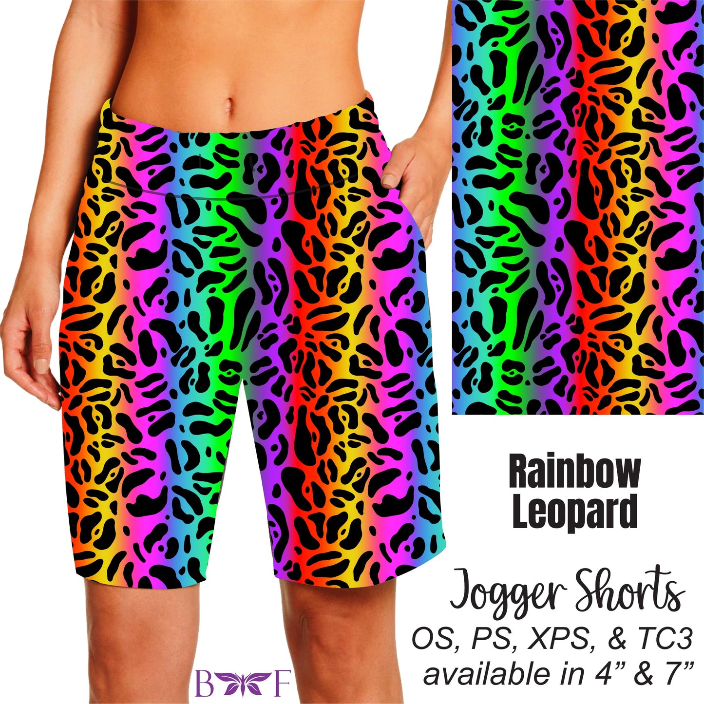 Rainbow Leopard Leggings, Capris, and Shorts