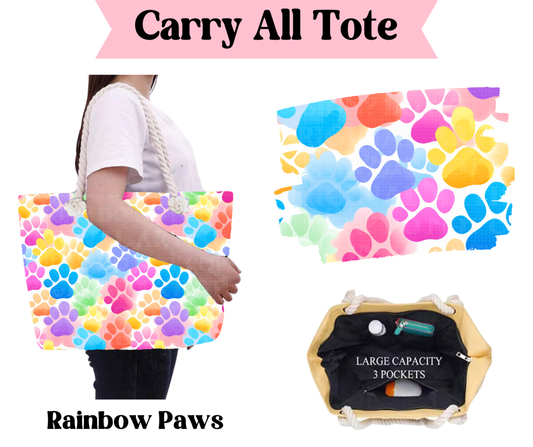 Rainbow Paws Carry All Tote