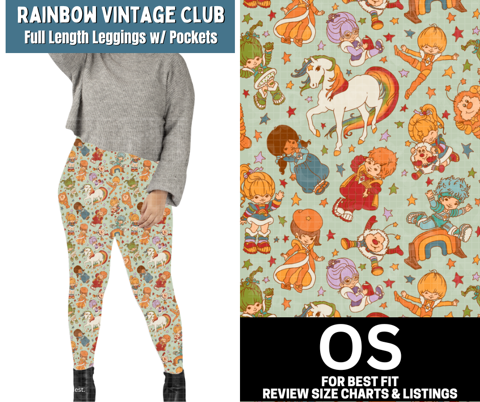 Rainbow Vintage Club Full Length Leggings w/ Pockets