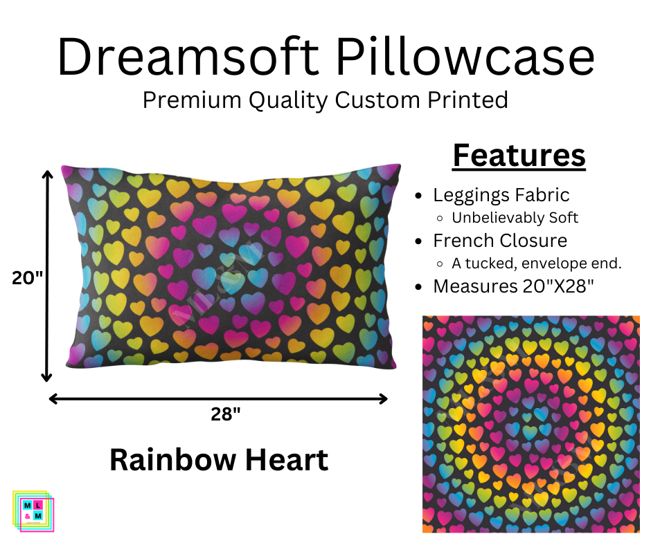 Rainbow Heart Dreamsoft Pillowcase