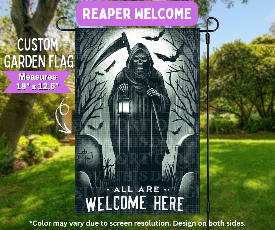 Reaper Welcome Garden Flag