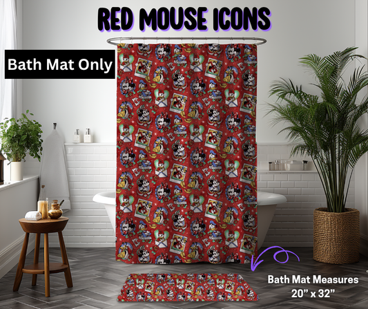 Red Mouse Icons Custom Bath Mat
