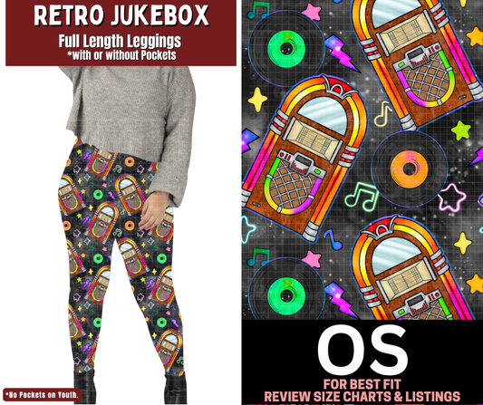 Retro Jukebox Full Length Leggings w/ Pockets