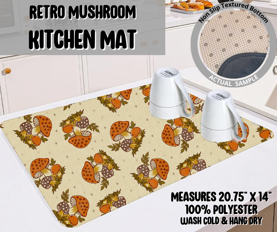 Retro Mushroom Kitchen Mat
