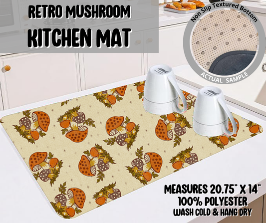 Retro Mushroom Kitchen Mat