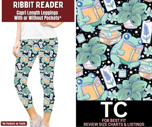 Ribbit Reader Capri Length Leggings w/ Pockets
