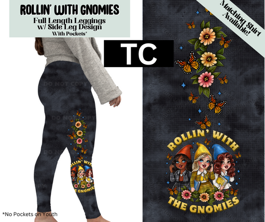 Rollin' With Gnomies Full Length Leggings w/ Side Leg Designs