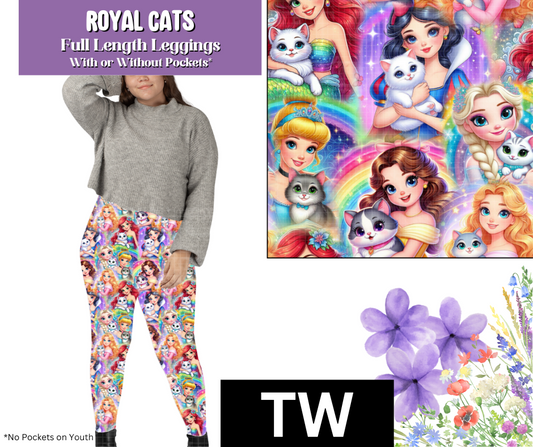 Royal Cats Full Length Leggings w/ Pockets