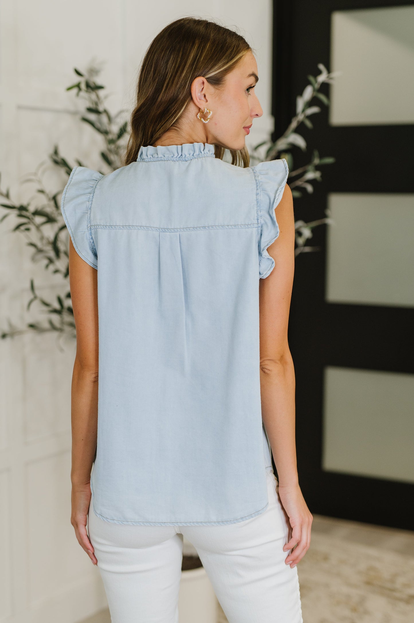 PREORDER: Ruffle Detailed Flutter Sleeve Top