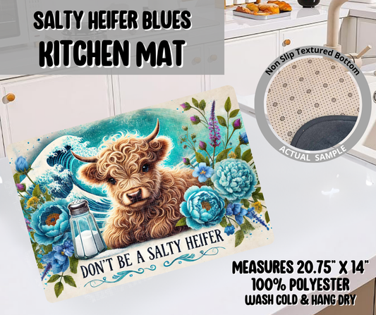 Salty Heifer Blues Kitchen Mat