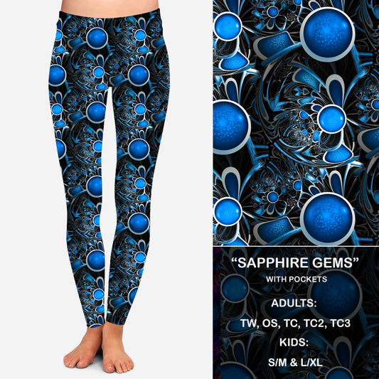 Sapphire Gems Leggings & Capris with Pockets KIDS Preorder Closes 6/14 eta Late July