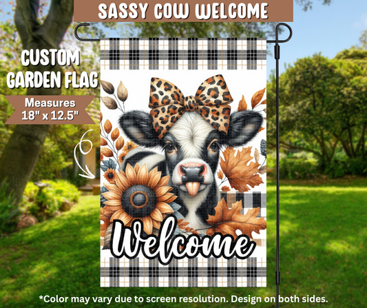 Sassy Cow Welcome Garden Flag