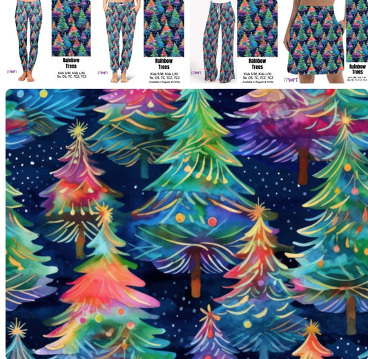 Rainbow Trees kids leggings with pockets