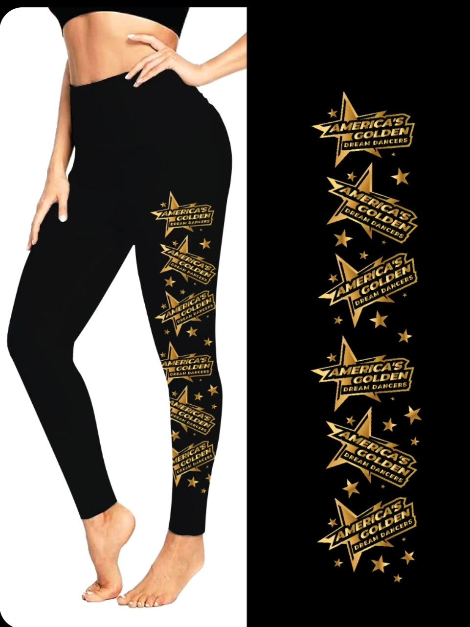 America's Golden Dream Dancers leggings and capris