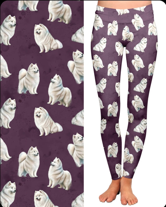 Samoyed Dogs leggings, capris, joggers and loungers