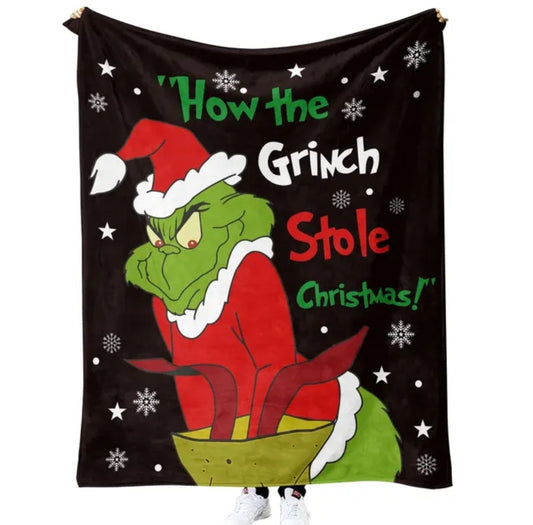 Grinch Stole Christmas oversized flannel blanket 5ft x 7ft