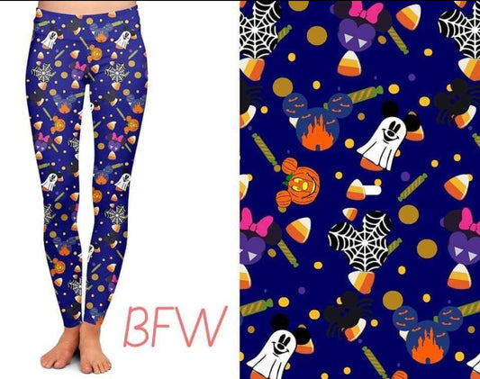 Spookyween leggings with pockets kids and adults