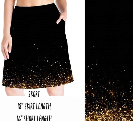Gold Glitter skort with pockets
