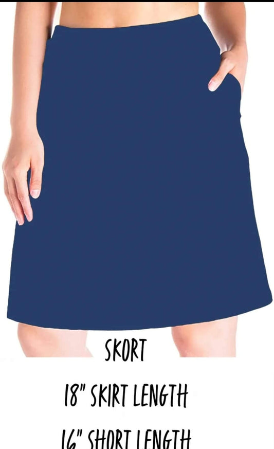 Solid Navy Skort