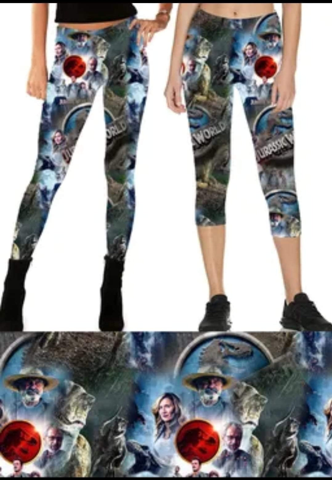 Dino Park Leggings, Capris, Joggers, and jogger Shorts 4" 7" with pockets