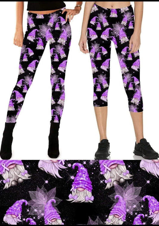 Purple Ribbon Awareness Leggings,Capris, Lounge Pants, Joggers and shorts