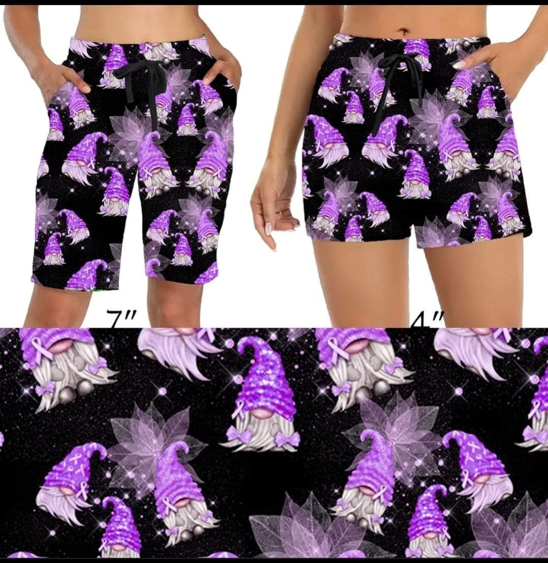 Purple Ribbon Awareness Leggings,Capris, Lounge Pants, Joggers and shorts