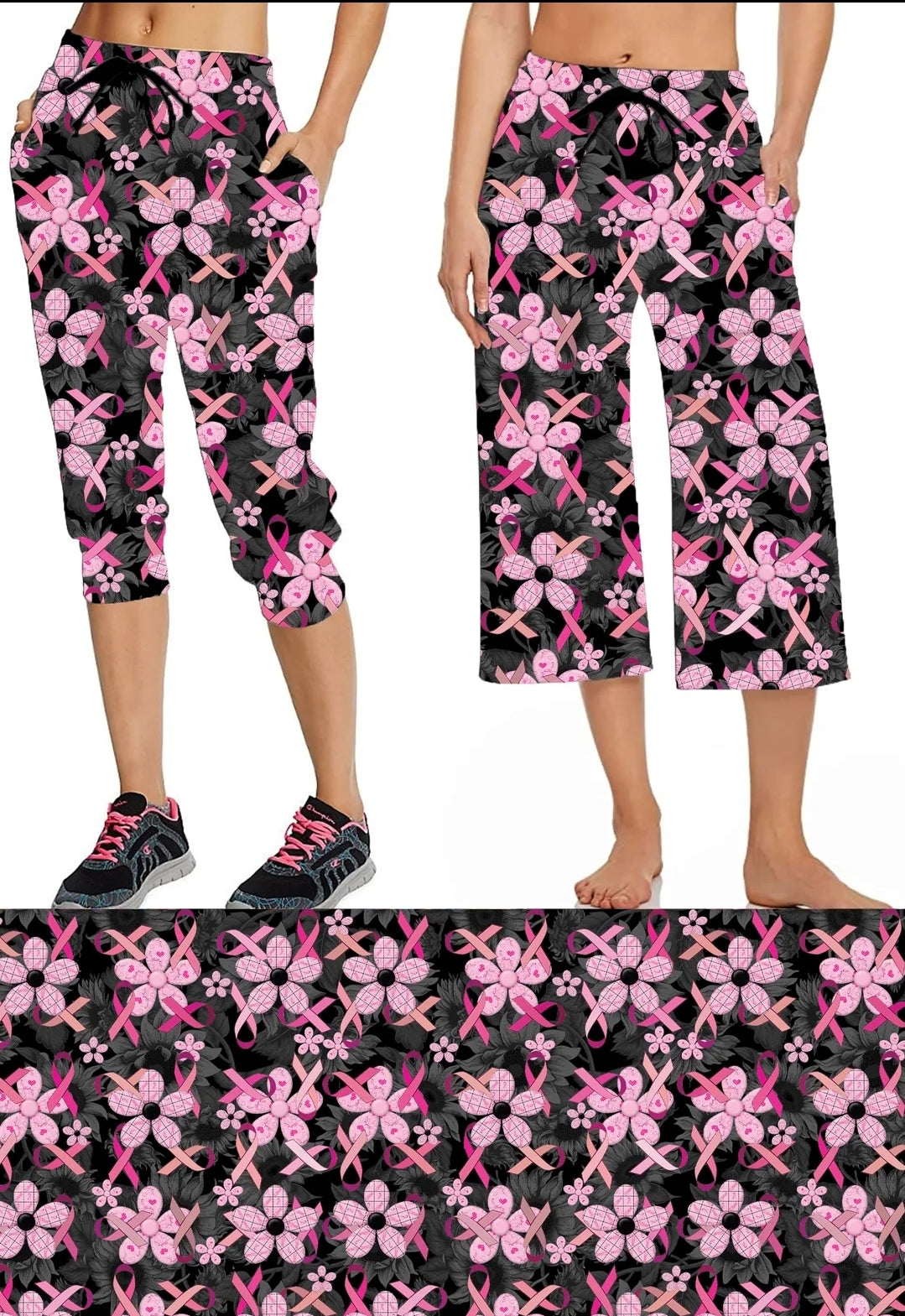 Pink Warrior Capris, Lounge Pants, Joggers and Shorts