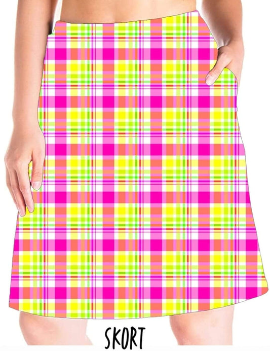 Summer Plaid #3 Skorts