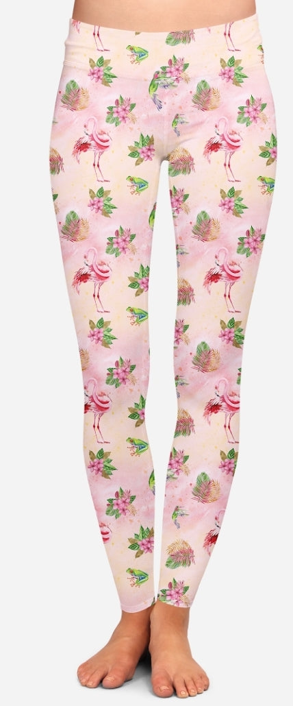 Fancy Flamingo Leggings, Skorts and Shorts with pockets