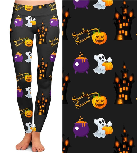 Spooky Season Leggings, Capris, full-length lounger, and capri lounge and joggers