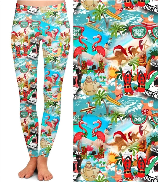 Summer Christmas leggings, capris, joggers, and skorts with pockets