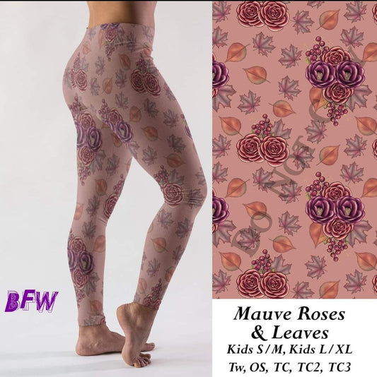 Mauve Roses leggings and Capris