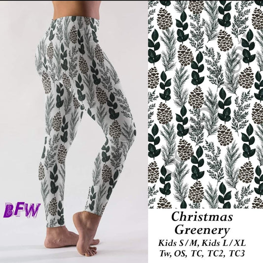 Christmas Greenery leggings, Capris and joggers