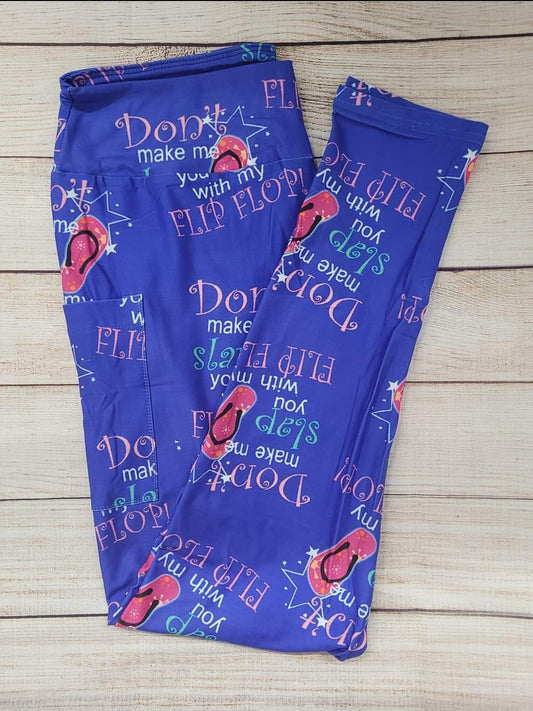 Flip flop smack leggings with pockets