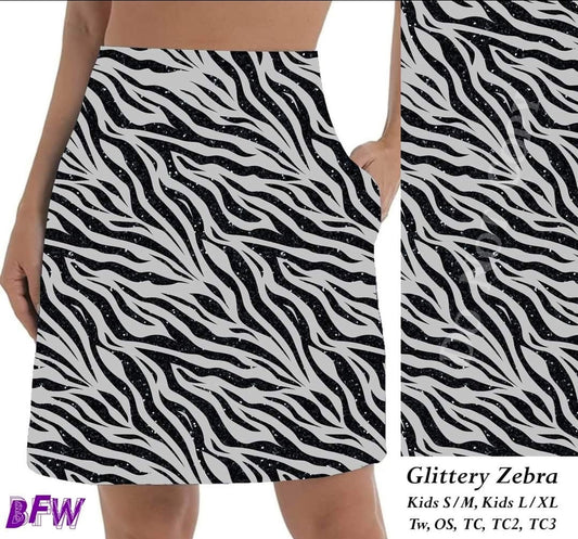 Glittery Zebra Skort