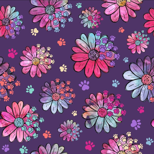 Daisies and Paws Purple Leggings & Capris