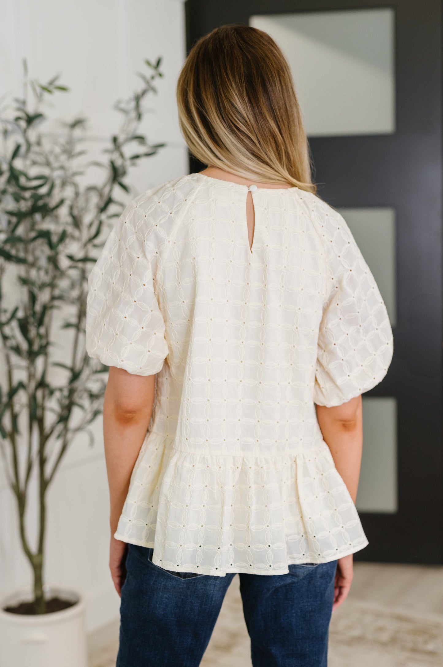 Simply Stunning Eyelet Knit Top