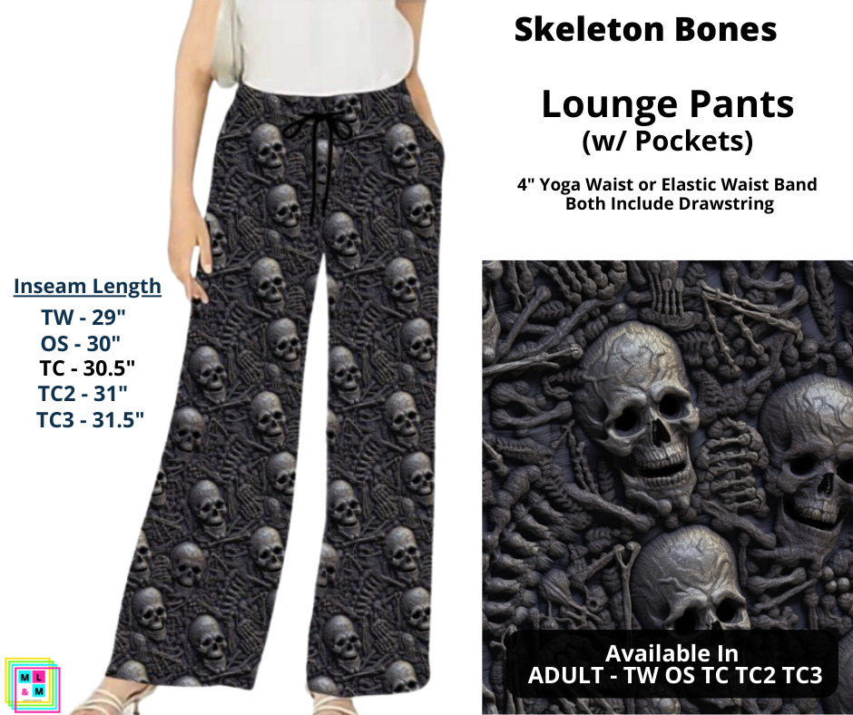 Skeleton Bones Full Length Lounge Pants