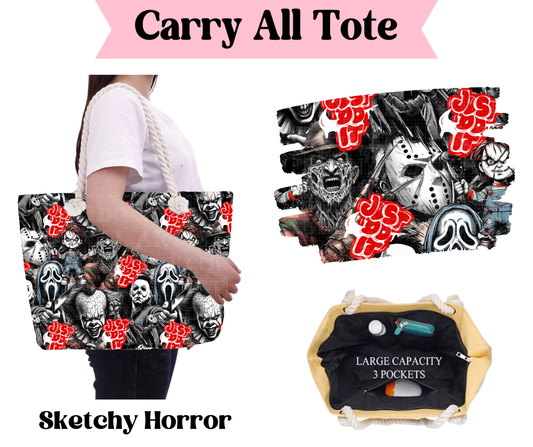 Sketchy Horror Carry All Tote