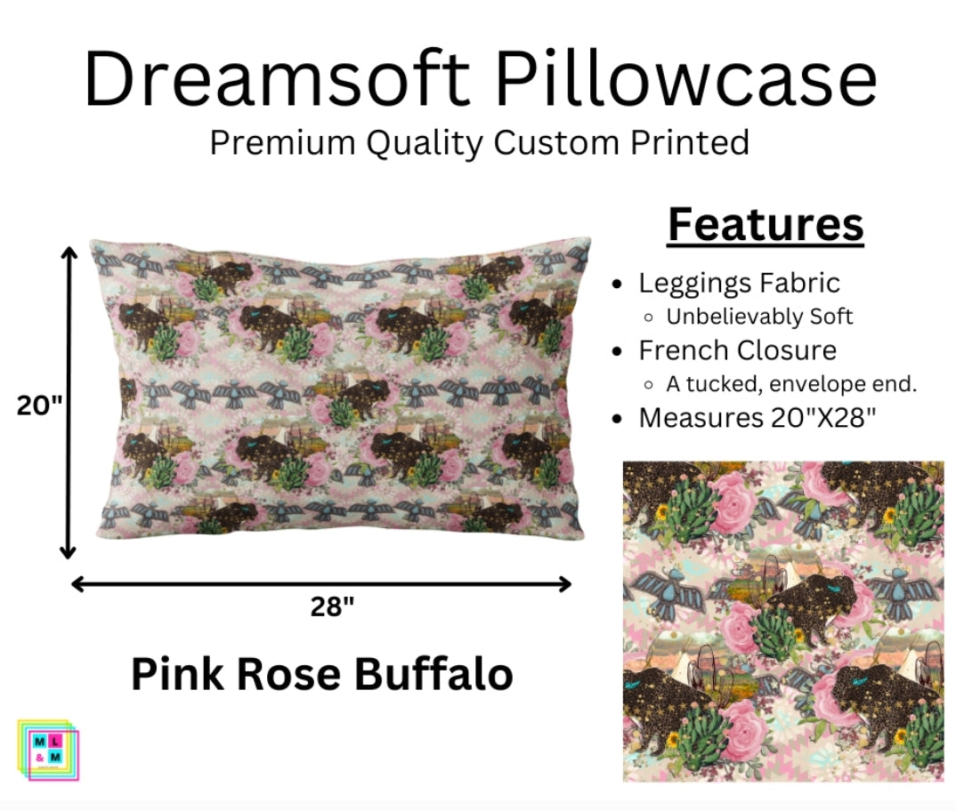 Pink Rose Buffalo Dreamsoft Pillowcase